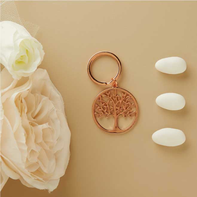 26701 - portachiavi grande albero della vita oro rosa