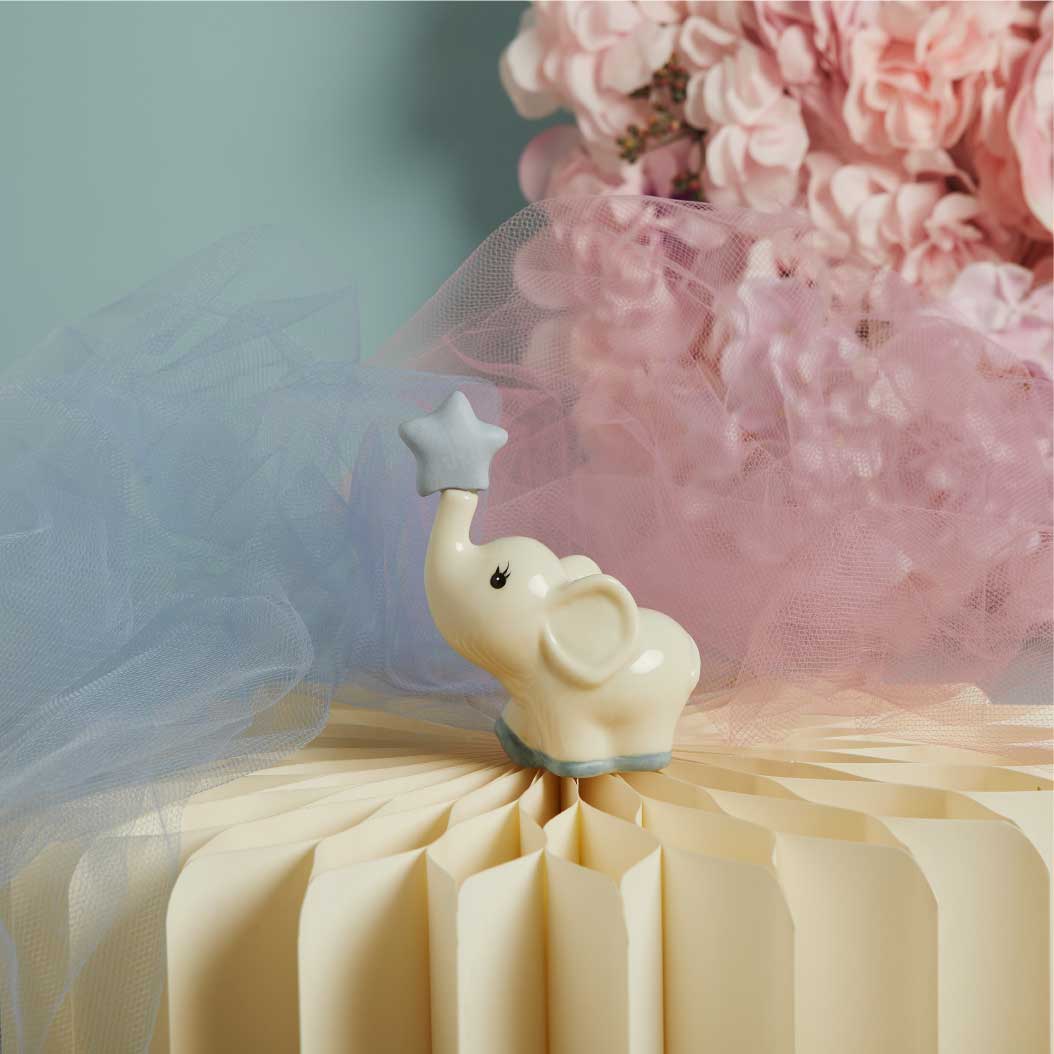 26385 - elefantino azzurro medio h 9 cm