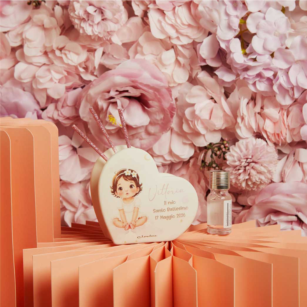 26357 - diffusore cuore battesimo femmina 10x9 personalizzabile minimo 10 pezzi