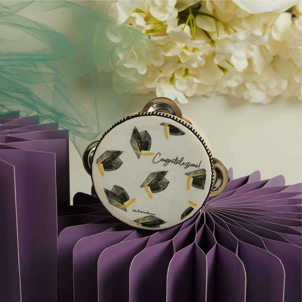 26329 - tamburello diametro 10,2 cm  congratulazioni