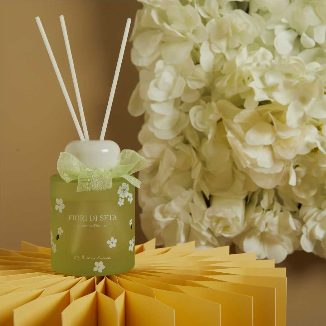 26247 - diffusore verde decoro fiori 120ml , 6,5x10,3