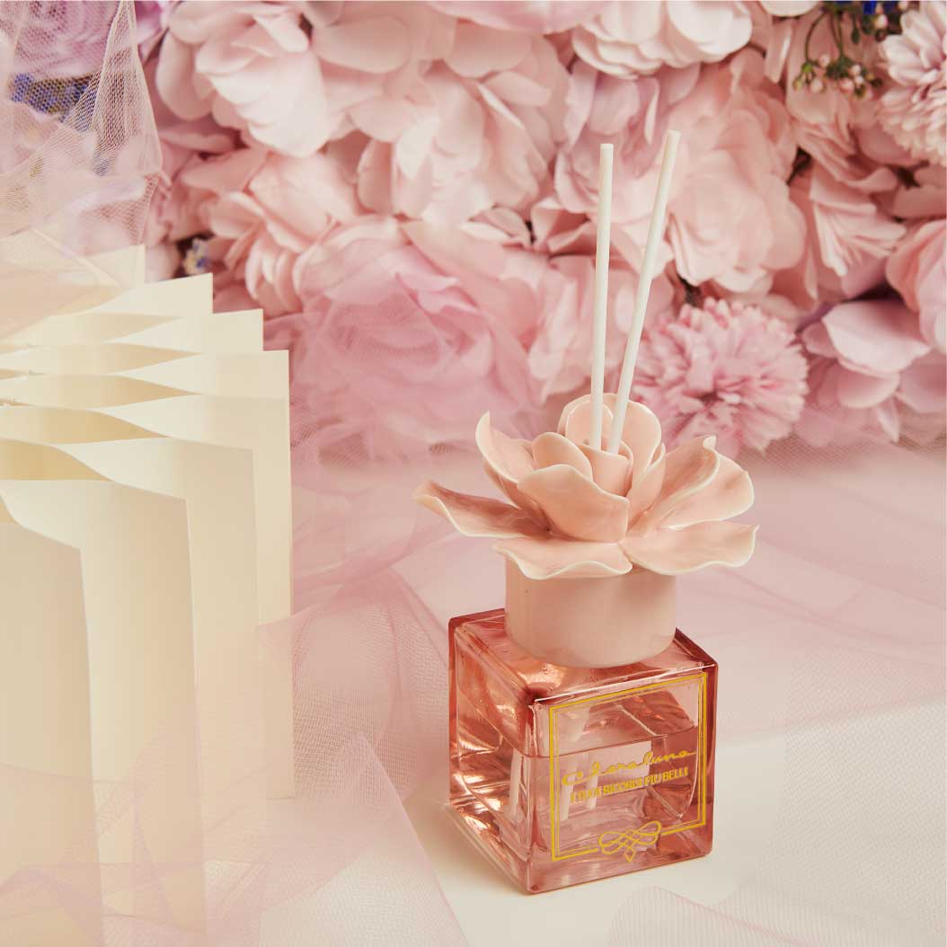 26183 - diffusore con fiore rosa 100ml 5,7x5,7x12