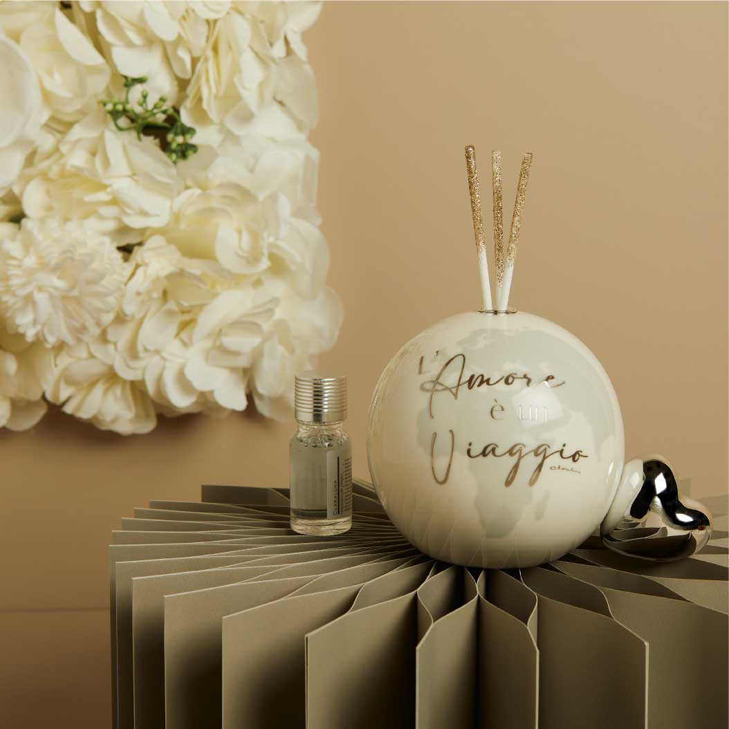 26124 - DIFFUSORE GLOBO GRANDE CON CUORE SILVER 10X7,5X7,5