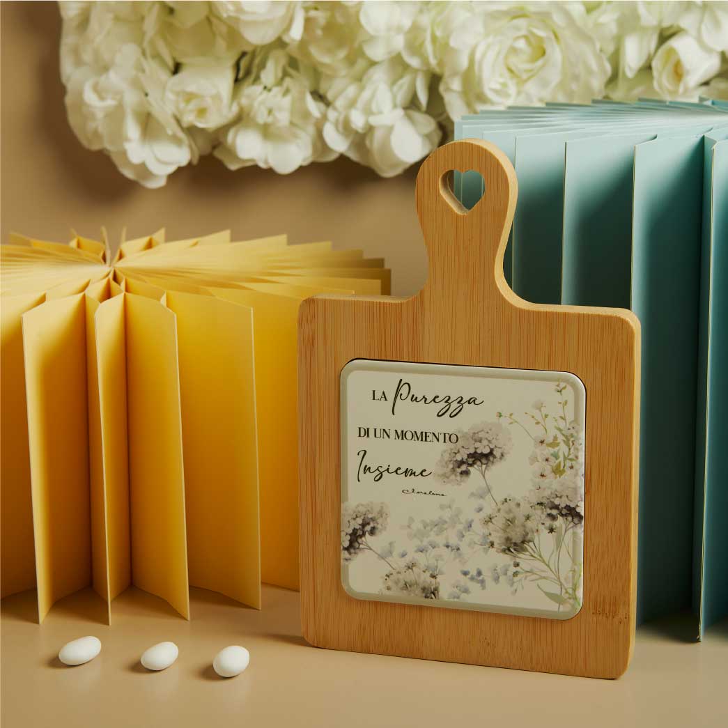 26083 - TAGLIERE BAMBOO DECORO FLOREALE VERDE 23X15X1,5